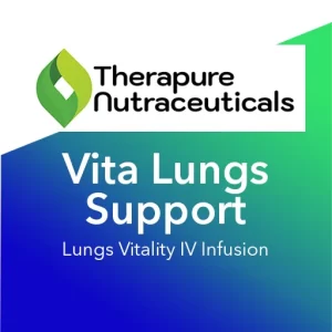 Infus kesehatan paru-paru dengan Vita Lungs Support, meningkatkan fungsi pernapasan dengan terapi infus vitamin & herbal di Bali.