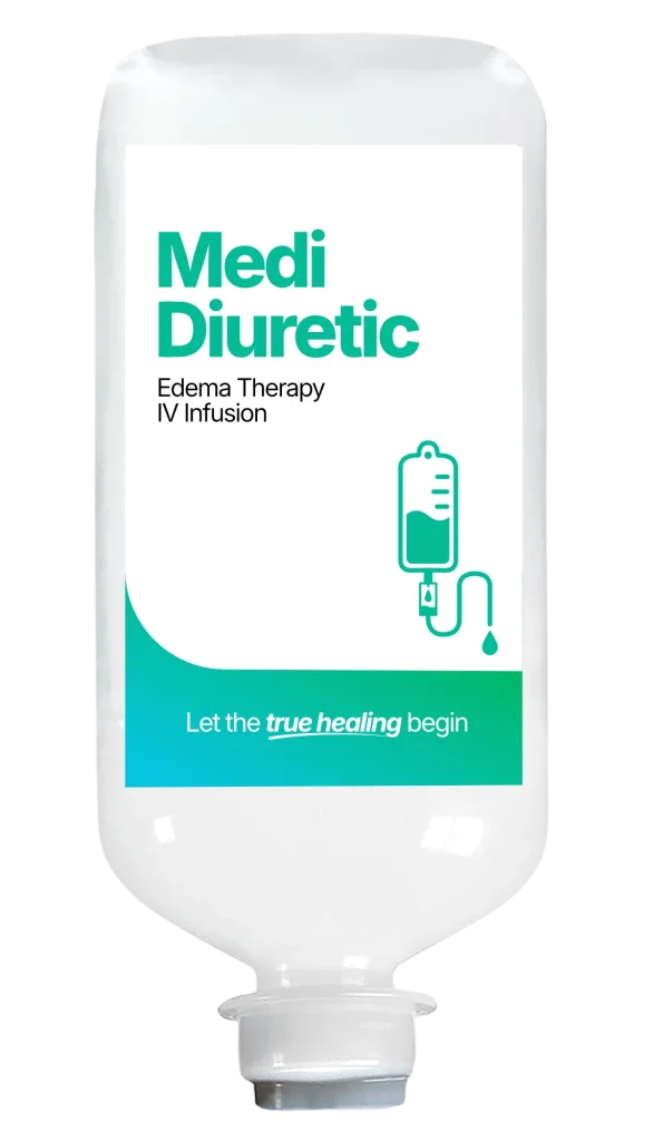 Medi Diuretic mengandung Furosemid dan Ringer’s lactate, efektif untuk mengatasi edema akibat penyakit ginjal, hati, dan jantung.